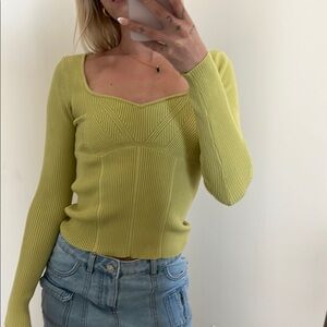 Lime Green Ribbed Sweater